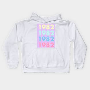 1982 Pastel Typography - Personalized Year Retro Nostalgic Art Print Kids Hoodie